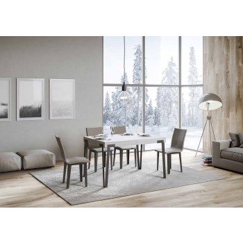 Table Rio - Table extensible 90x130/234 cm Frêne blanc Rio Structure anthracite