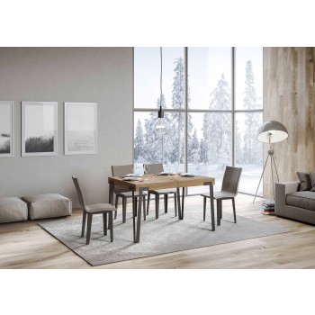 Table Rio - Table extensible 90x130/234 cm Frêne blanc Rio Structure anthracite