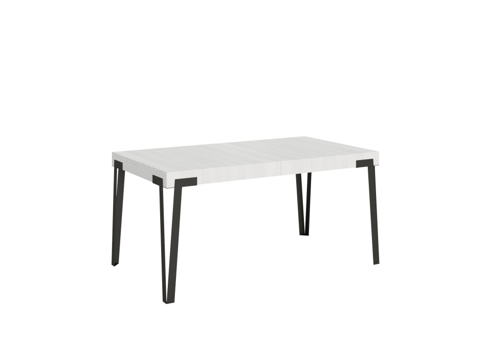 Table Rio - Table extensible 90x160/264 cm Frêne blanc Rio Structure anthracite