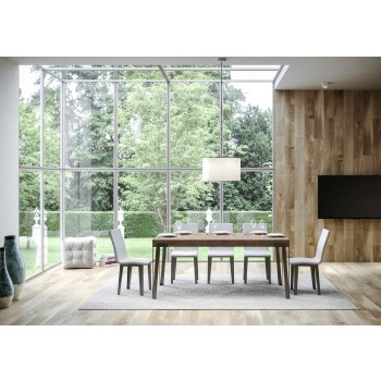 Table Rio - Table extensible 90x180/284 cm Rio Frêne blanc Structure anthracite