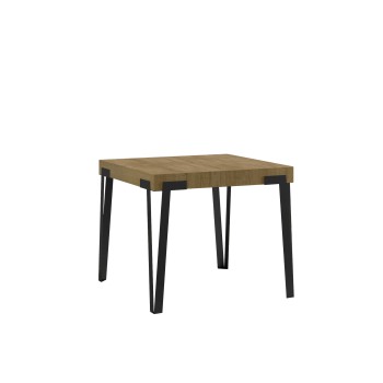 Table Rio - Table extensible 90x90/246 cm Rio Frêne blanc Structure anthracite