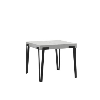 Table Rio - Table extensible 90x90/246 cm Rio Frêne blanc Structure anthracite