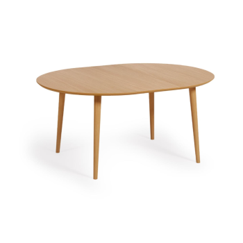 Table ronde extensible Oqui en placage de chêne Ø120
