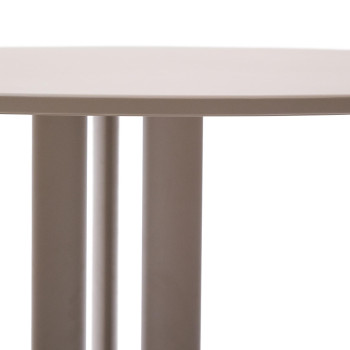 Table d'extérieur ronde Sedalis en acier avec plateau en aluminium gris tourterelle, Ø 80 cm