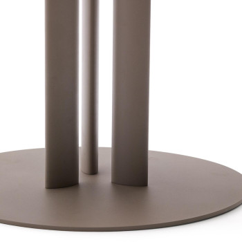 Table d'extérieur ronde Sedalis en acier avec plateau en aluminium gris tourterelle, Ø120 cm