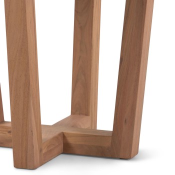Table ronde Nahla en bois d'acacia massif finition naturelle, Ø 90 cm.