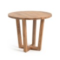 Table ronde Nahla en bois d'acacia massif finition naturelle, Ø 90 cm.