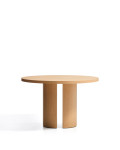 Table ronde Nealy en placage chêne et finition naturelle Ø 120 cm