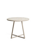 Table ronde Tella en acier galvanisé et carreaux beiges Ø90 cm