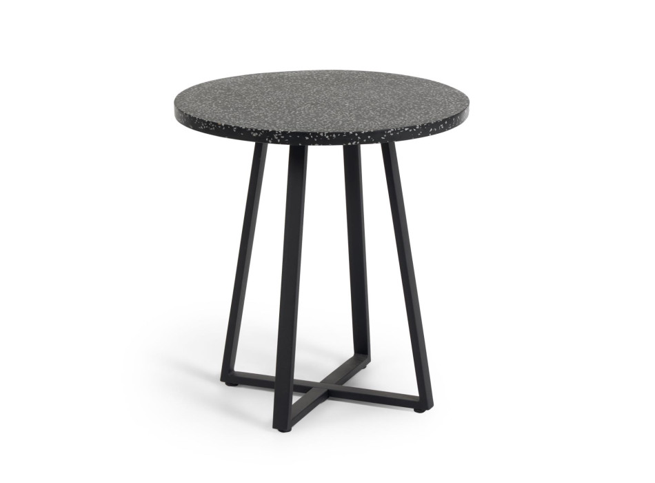Table ronde Tella en terrazzo noir Ø 70 cm
