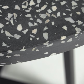 Table ronde Tella en terrazzo noir Ø 70 cm terrazzo noir Ø 70 cm