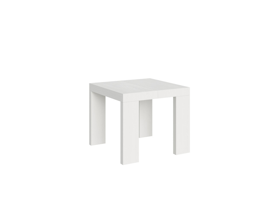 Table Roxell P.90 - Table extensible 90/246x90 cm Roxell Frêne blanc