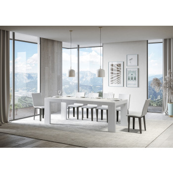 Table Roxell Premium D.90 - Table extensible 120/224x90 cm Roxell Premium Frêne blanc