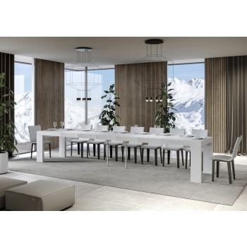 Table Roxell Premium D.90 - Table extensible 200/460x90 cm Roxell Premium Frêne blanc