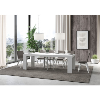 Table Roxell Premium D.90 - Table extensible 90/246x90 cm Roxell Premium Frêne blanc