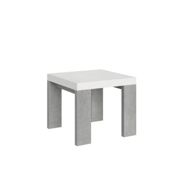 Roxell Table - Table extensible 90x90/246 cm Roxell Frêne Blanc