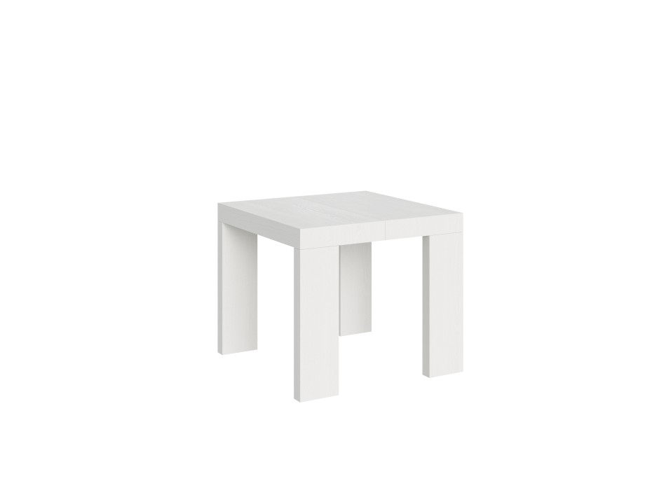 Roxell Table - Table extensible 90x90/246 cm Roxell Frêne Blanc