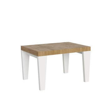 Table Spimbo Mix - Table extensible 90x130/234 cm Spimbo Mix avec plateau en frêne blanc et pieds en noyer