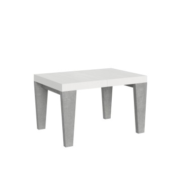 Table Spimbo Mix - Table extensible 90x130/390 cm Spimbo Mix avec plateau en frêne blanc et pieds en noyer