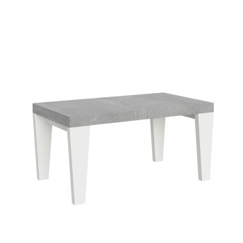 Table Spimbo Mix - Table extensible 90x160/420 cm Spimbo Mix avec plateau en frêne blanc et pieds en noyer