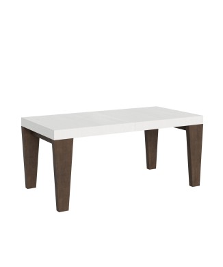 Table Spimbo Mix - Table extensible 90x180/284 cm Spimbo Mix avec plateau en frêne blanc et pieds en noyer