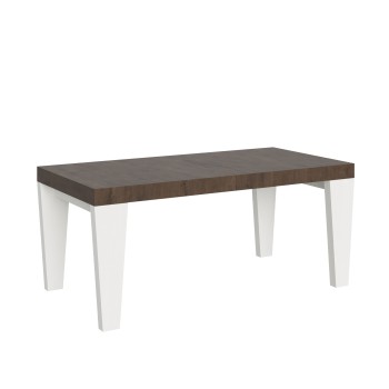 Table Spimbo Mix - Table extensible 90x180/440 cm Spimbo Mix avec plateau en frêne blanc et pieds en noyer