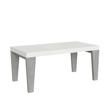Table Spimbo Mix - Table extensible 90x180/440 cm Spimbo Mix avec plateau en frêne blanc et pieds en noyer