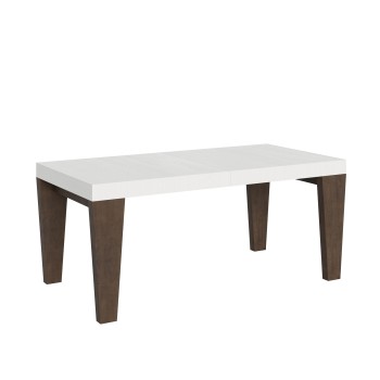 Table Spimbo Mix - Table extensible 90x180/440 cm Spimbo Mix avec plateau en frêne blanc et pieds en noyer