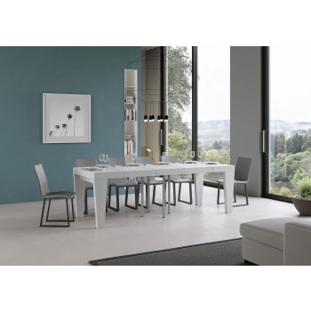 Table Spimbo Premium D.90 - Table extensible 90/246x90 cm Spimbo Premium Frêne blanc
