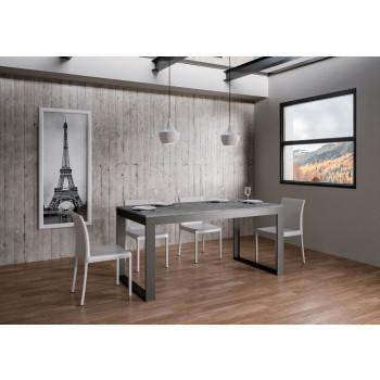 Table Tecno Evolution P.90 - Table extensible 160/264x90 cm Structure en frêne blanc et pieds anthracite Tecno Evolution