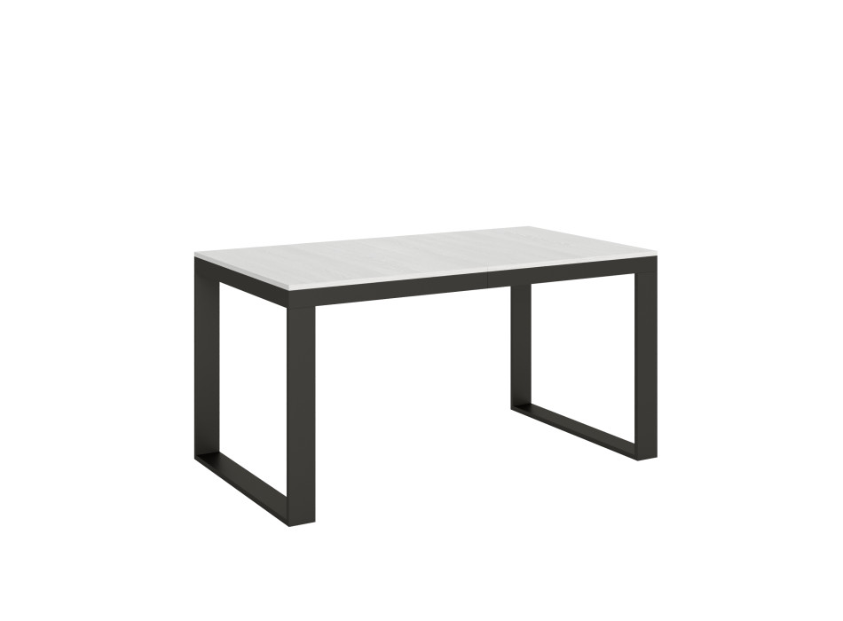 Table Tecno Evolution P.90 - Table extensible 160/264x90 cm Structure en frêne blanc et pieds anthracite Tecno Evolution