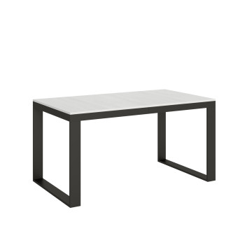Table Tecno Evolution P.90 - Table extensible 160/420x90 cm Structure en frêne blanc et pieds anthracite Tecno Evolution