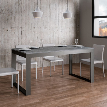 Table Tecno Evolution P.90 - Table extensible 180/284x90 cm Structure en frêne blanc et pieds anthracite Tecno Evolution