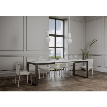 Table Tecno Evolution P.90 - Table extensible 180/284x90 cm Structure en frêne blanc et pieds anthracite Tecno Evolution
