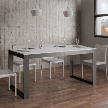 Table Tecno Evolution P.90 - Table extensible 180/284x90 cm Structure en frêne blanc et pieds anthracite Tecno Evolution