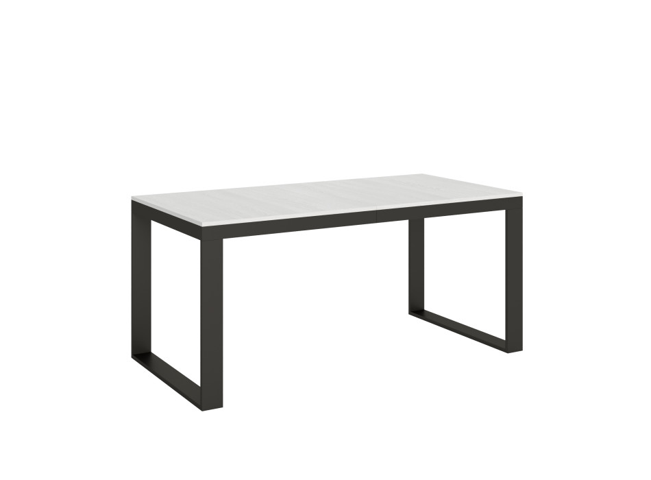 Table Tecno Evolution P.90 - Table extensible 180/440x90 cm Structure en frêne blanc et pieds anthracite Tecno Evolution
