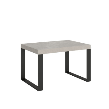 Tecno Table P.90 - Table extensible 140/244x90 cm Tecno frêne blanc avec pieds anthracite