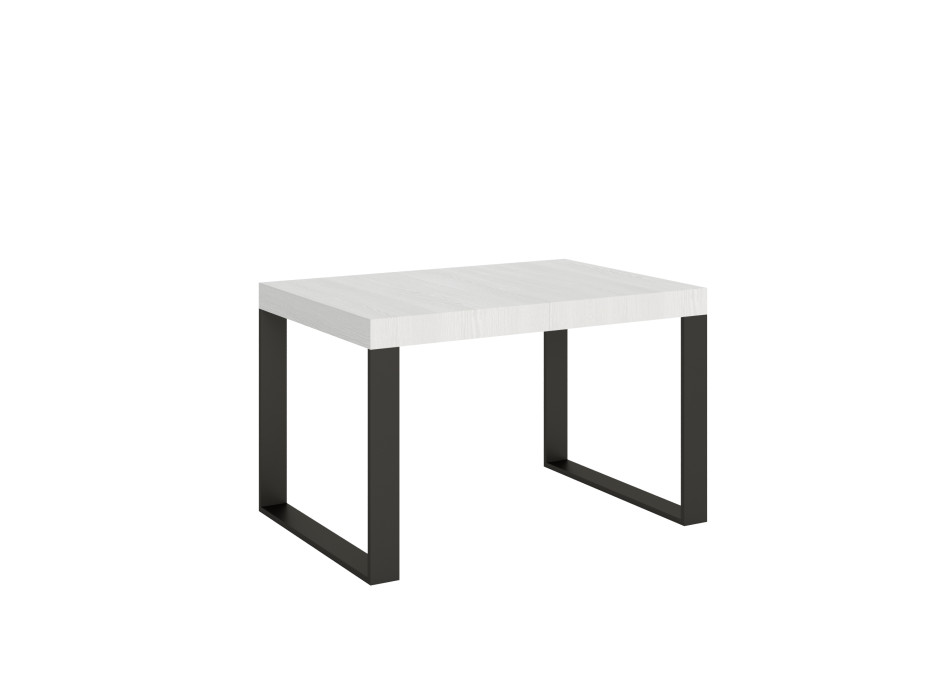 Tecno Table P.90 - Table extensible 140/400x90 cm Tecno frêne blanc avec pieds anthracite