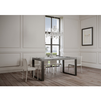 Tecno Table P.90 - Table extensible 160/264x90 cm Tecno frêne blanc avec pieds anthracite