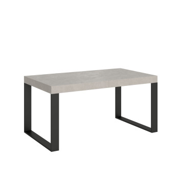Tecno Table P.90 - Table extensible 160/420x90 cm Tecno frêne blanc avec pieds anthracite