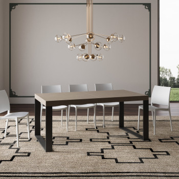 Tecno Table P.90 - Table extensible 180/284x90 cm Tecno frêne blanc avec pieds anthracite