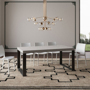 Tecno Table P.90 - Table extensible 180/440x90 cm Tecno frêne blanc avec pieds anthracite