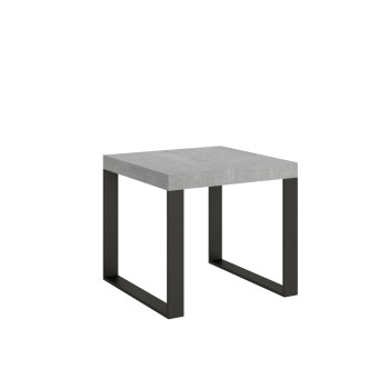Tecno Table P.90 - Table extensible 90/246x90 cm Tecno frêne blanc avec pieds anthracite