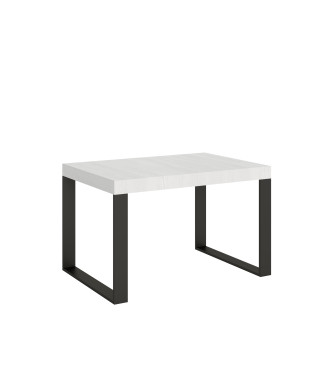Table Tecno Premium D.90 - Table extensible 140/244x90 cm Tecno Premium frêne blanc avec pieds anthracite