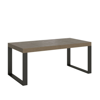 Table Tecno Premium D.90 - Table extensible 140/400x90 cm Tecno Premium frêne blanc avec pieds anthracite