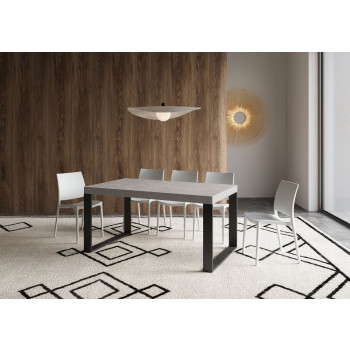 Table Tecno Premium D.90 - Table extensible 160/264x90 cm Tecno Premium frêne blanc avec pieds anthracite