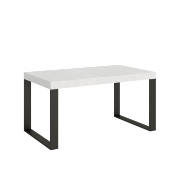 Table Tecno Premium D.90 - Table extensible 160/264x90 cm Tecno Premium frêne blanc avec pieds anthracite