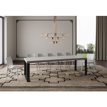 Table Tecno Premium D.90 - Table extensible 180/284x90 cm Tecno Premium frêne blanc avec pieds anthracite