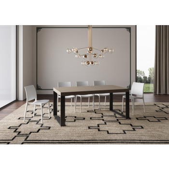 Table Tecno Premium D.90 - Table extensible 180/284x90 cm Tecno Premium frêne blanc avec pieds anthracite