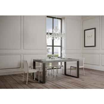 Table Tecno Premium D.90 - Table extensible 180/284x90 cm Tecno Premium frêne blanc avec pieds anthracite